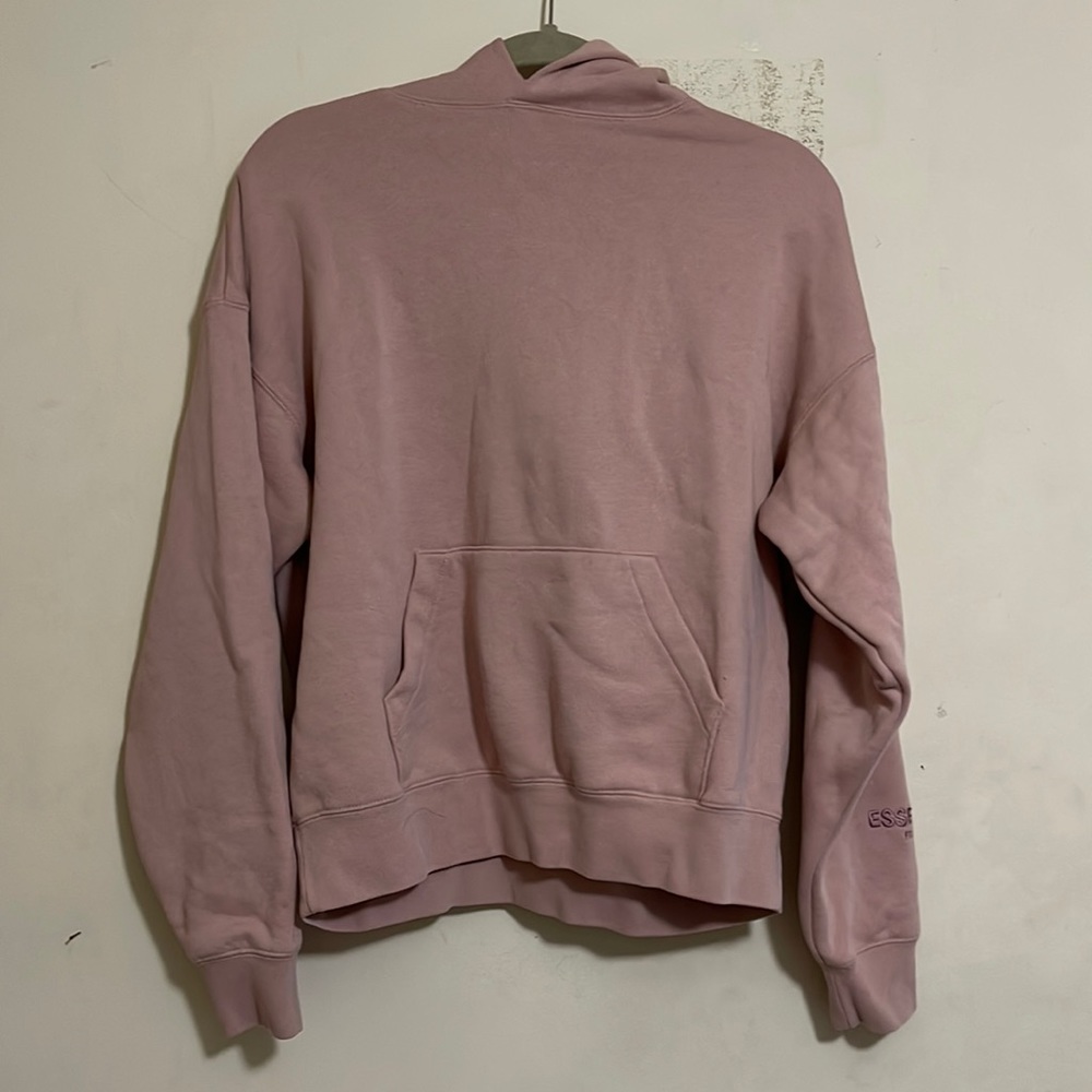 FEAR OF GOD ESSENTIALS BLUSH PINK 3M LOGO PULLOVER HOODIE